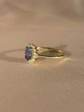 Load image into Gallery viewer, Vintage 9k Tanzanite Diamond Oval Cluster Ring