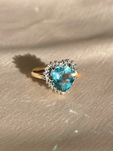 Load image into Gallery viewer, Vintage 10k Topaz Diamond Heart Ring