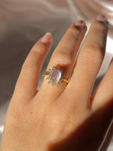Load image into Gallery viewer, Vintage 10k Moonstone Cabochon Diamond Engagement Ring