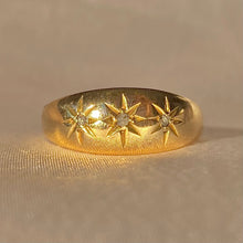 Load image into Gallery viewer, Antique 18k Rose Cut Diamond Starburst Gypsy Ring 1800s
