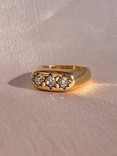 Load image into Gallery viewer, Vintage 14k Old European Diamond Trilogy Starburst Ring 1998 0.60 cts