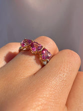 Load image into Gallery viewer, Vintage 9k Pink Heart Diamond Ring