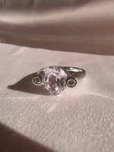Load image into Gallery viewer, Vintage 14k Rose Quartz Diamond Bezel Ring