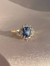 Load image into Gallery viewer, Vintage 9k Sapphire Diamond Cluster 1991