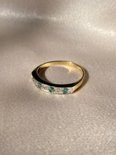 Load image into Gallery viewer, Vintage 9k Emerald Diamond Half Eternity Band