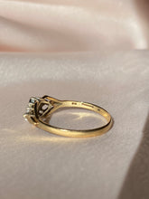 Load image into Gallery viewer, Vintage 9k Marquise Sapphire Diamond Ring