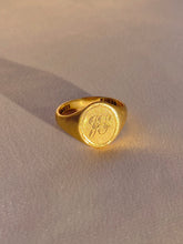 Load image into Gallery viewer, Vintage 9k JS Monogram Signet Ring 1958