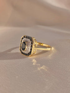 Midnight Sapphire Diamond Target Deco Ring