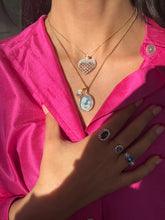 Load image into Gallery viewer, Vintage 14k Diamond Heart Lattice Pendant