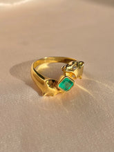 Load image into Gallery viewer, Vintage 18k Emerald Diamond Panther Duo Ring