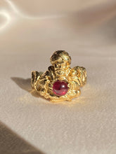 Load image into Gallery viewer, Vintage 14k Ruby Genie Serpent Cabochon Ring