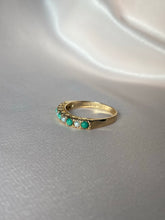 Load image into Gallery viewer, Vintage 9k Turquoise Pearl Half Eternity Ring