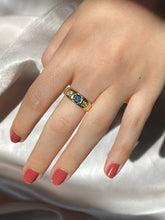 Load image into Gallery viewer, Antique 18k Sapphire + Diamond Gypsy Set Ring 1883