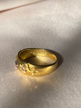 Load image into Gallery viewer, Antique 18k Gypsy Sapphire Diamond Ring