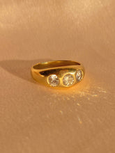 Load image into Gallery viewer, Vintage 14k Gypsy Trilogy Bezel Diamond Ring
