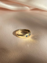 Load image into Gallery viewer, Vintage 9k Gold Sapphire Starburst Gypsy Ring Band