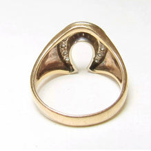 Load image into Gallery viewer, Vintage 10k Diamond Horseshoe Ring