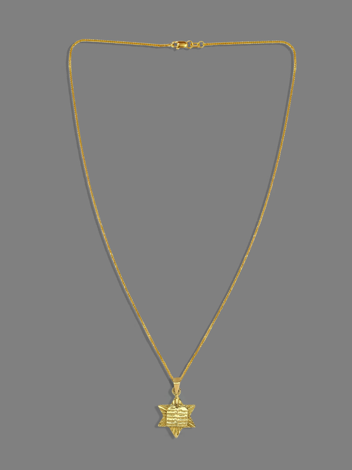 Vintage Judaica Ten Commandments Star of David Pendant