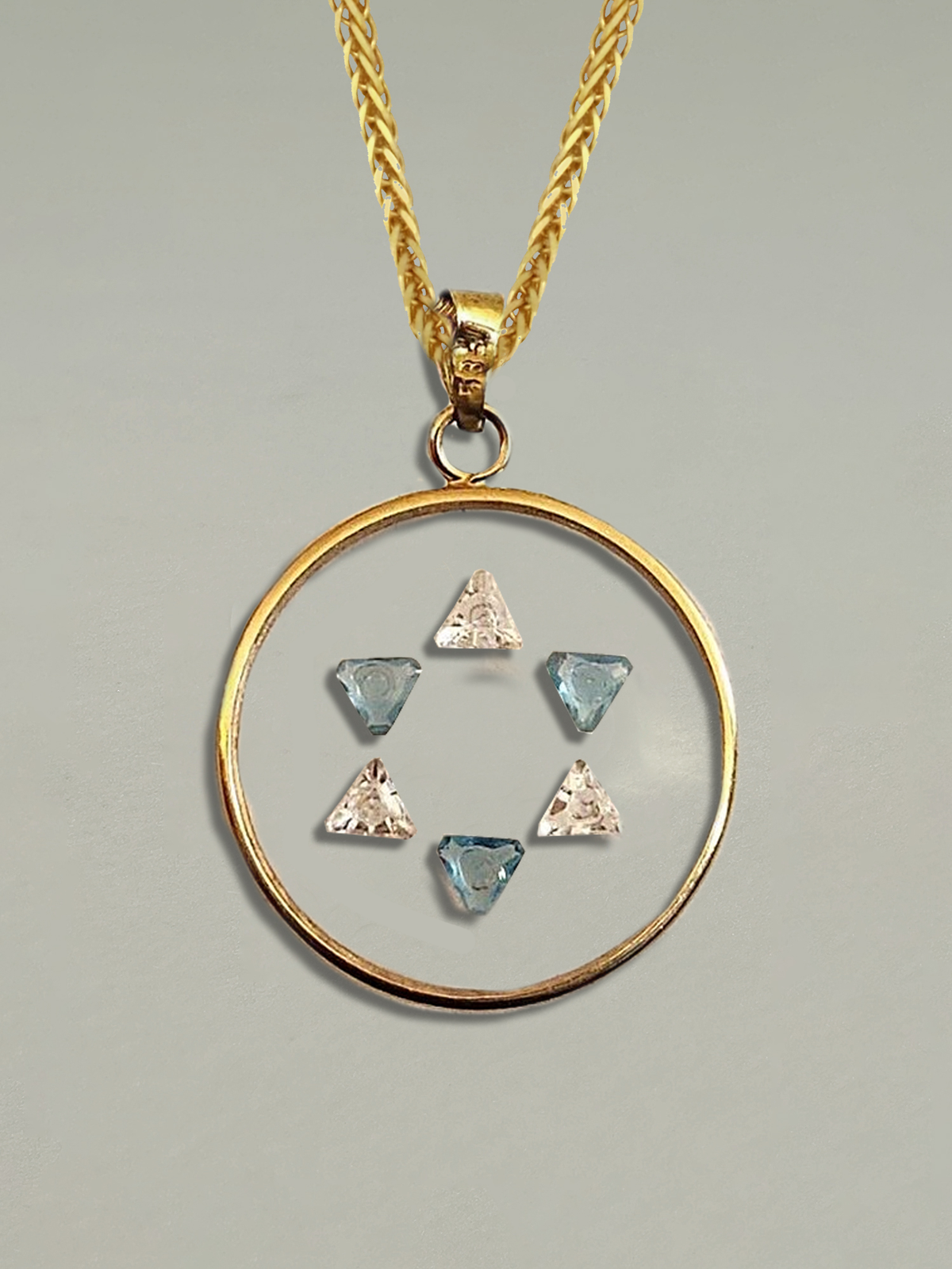 Vintage Judaica Floating Crystal Star of David