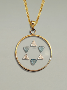 Vintage Judaica Floating Crystal Star of David