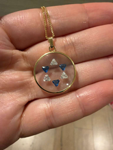 Load image into Gallery viewer, Judaica Midnight Floating Star of David Pendant
