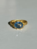 Unheated Sapphire Oval Crown Ring