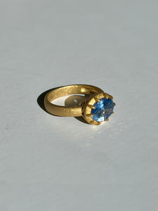 Unheated Sapphires Oval Crown Ring