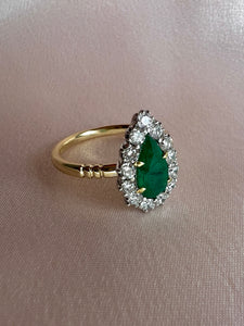 Emerald Diamond Pear Cut Ring by 23carat