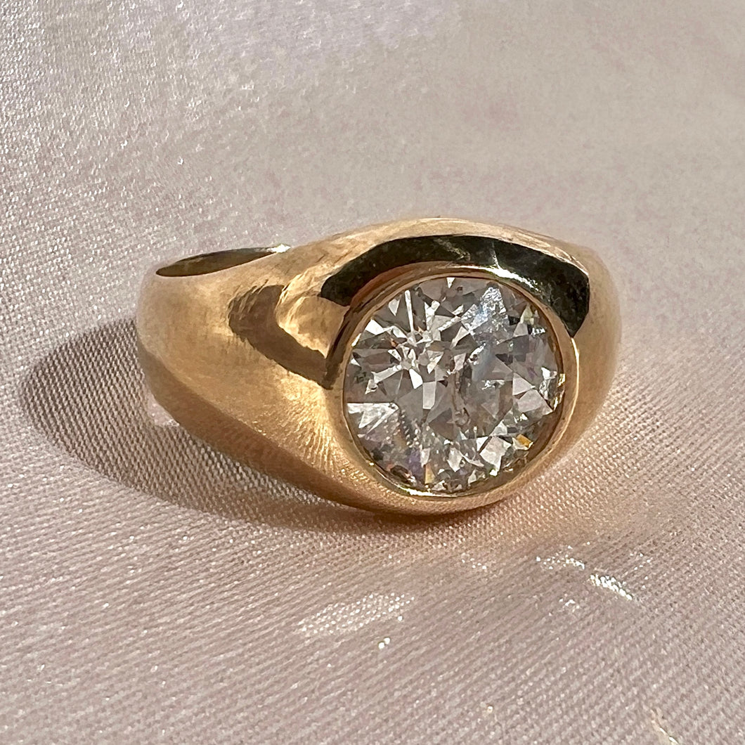 Old European Cut Diamond Signet Ring 1.99cts
