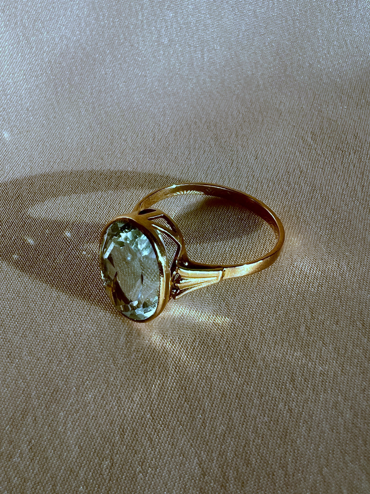 Antique Aquamarine Oval Dress Ring
