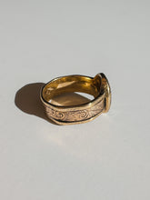 Load image into Gallery viewer, Antique Enamel Floral Memento Mori Ring 1868
