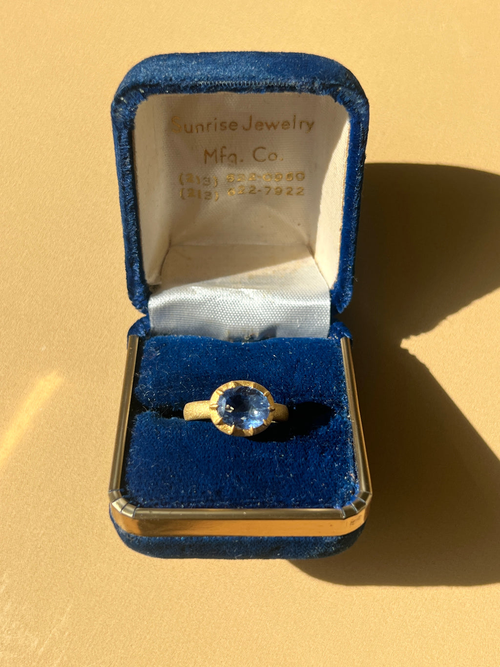 Unheated Sapphire Oval Crown Ring