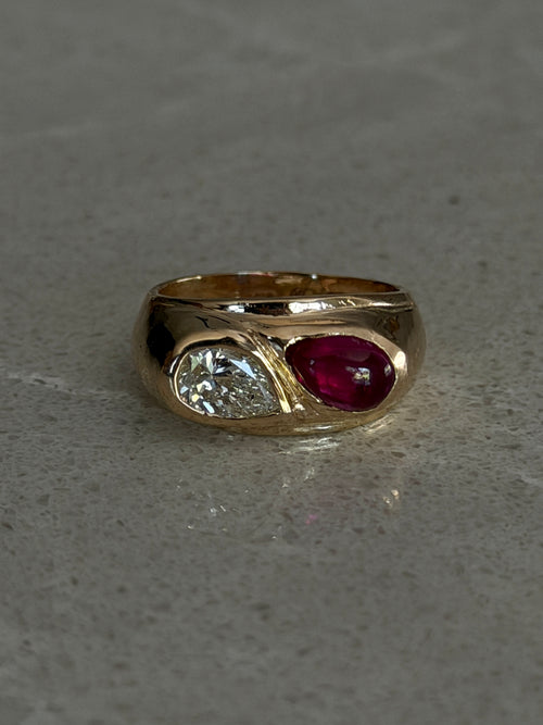Custom Ruby Diamond Soprano Ring by 23carat