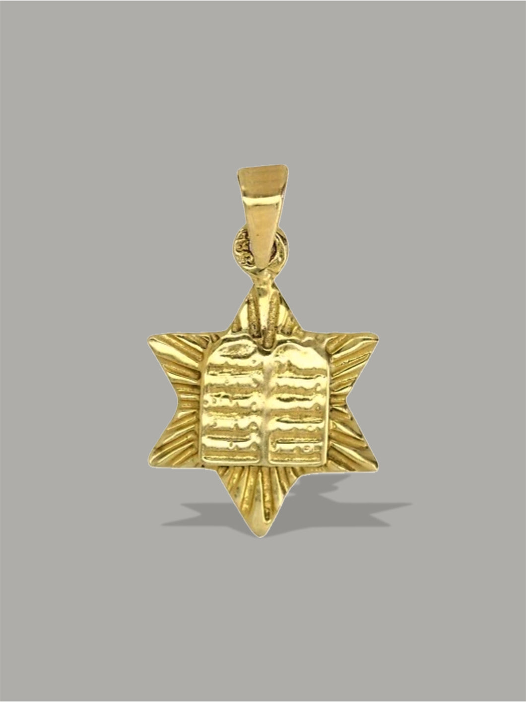 Vintage Judaica Ten Commandments Star of David Pendant