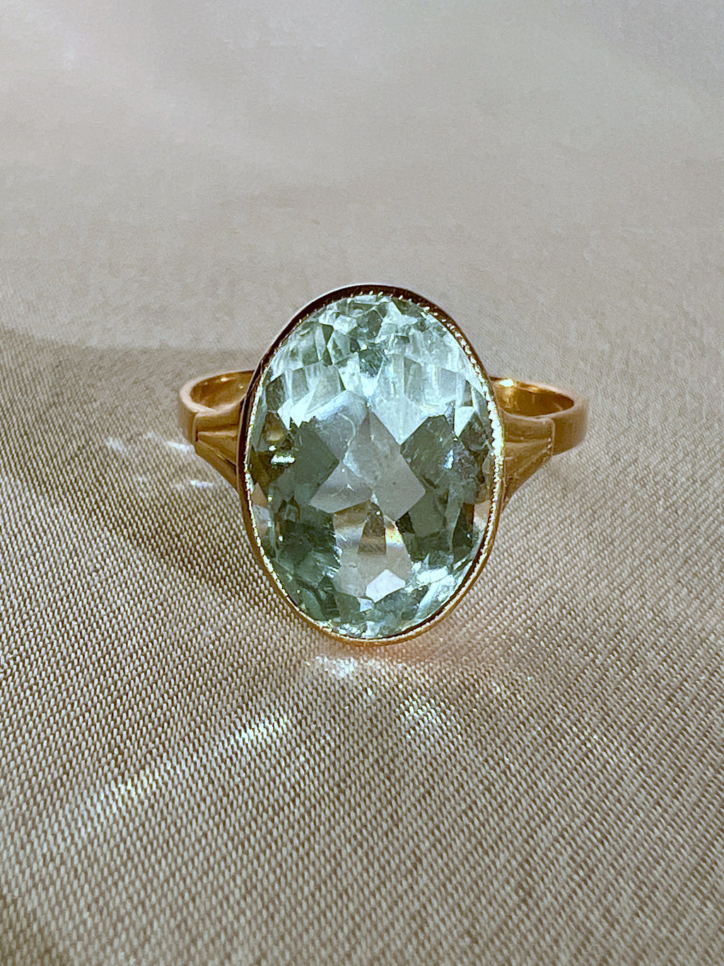 Antique Aquamarine Oval Dress Ring