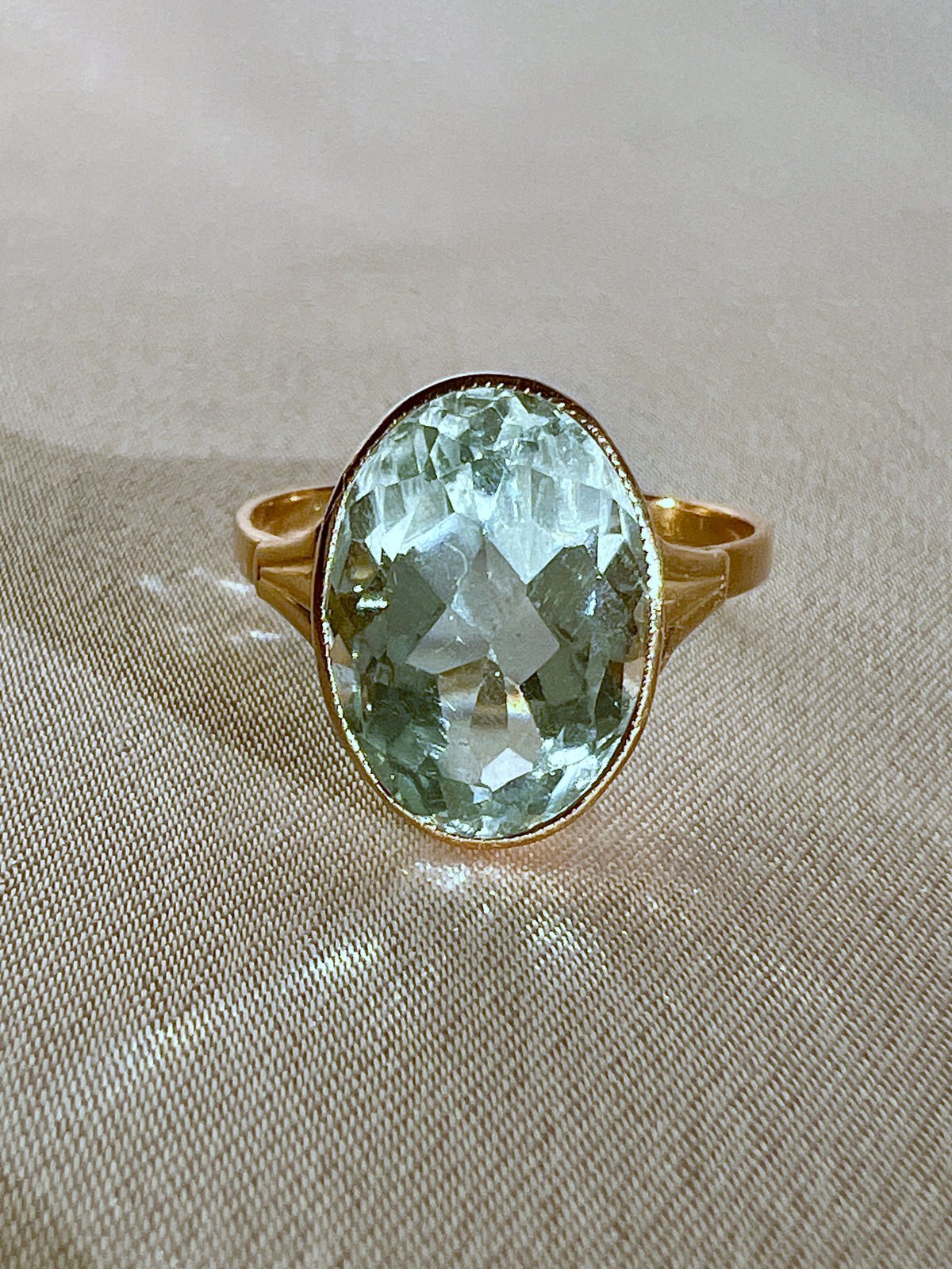 Antique Aquamarine Oval Dress Ring