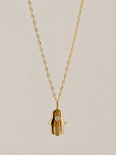 Load image into Gallery viewer, Hamsa Bezel Judaica Pendant
