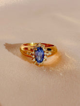 Load image into Gallery viewer, Vintage Sapphire Diamond Oval Halo Ring
