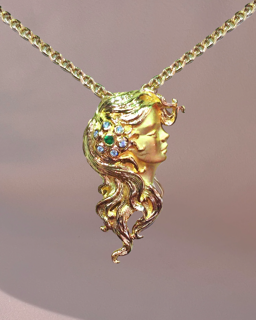 Carrera y Carrera Diamond Emerald Goddess Necklace