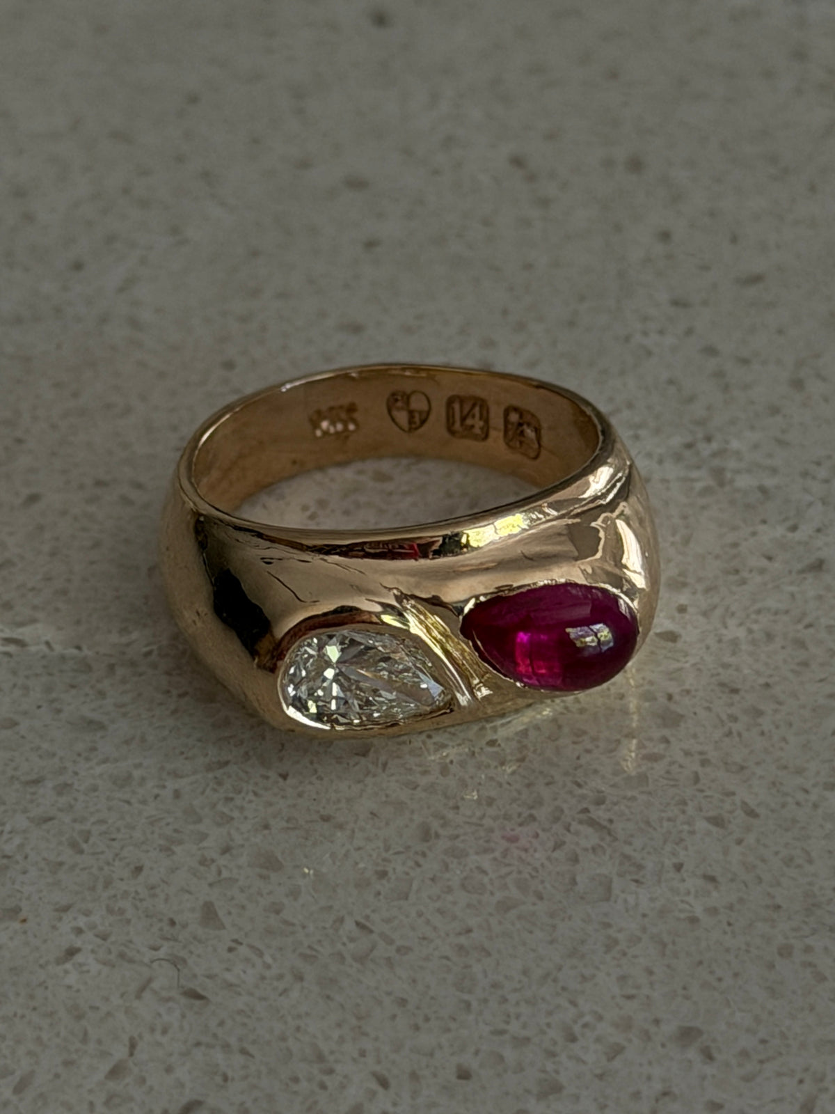 Custom Ruby Diamond Soprano Ring by 23carat