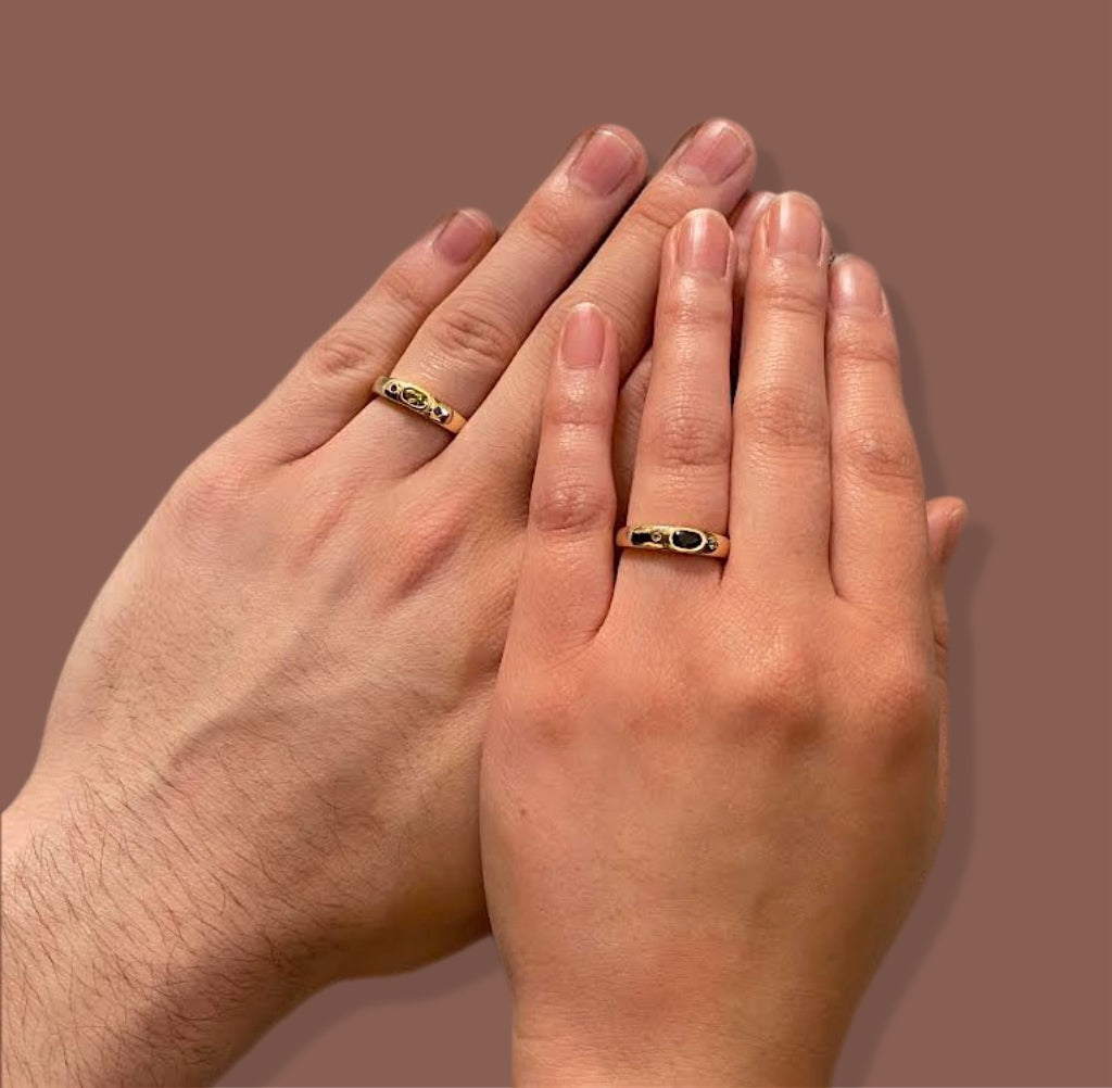 Duo Dot Bezel Ring by 23carat