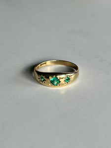 London Emerald Starburst Trilogy Ring