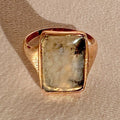 Antique Moss Agate Signet Ring