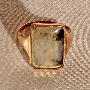 Antique Moss Agate Signet Ring