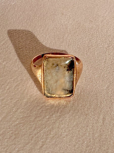 Antique Moss Agate Signet Ring