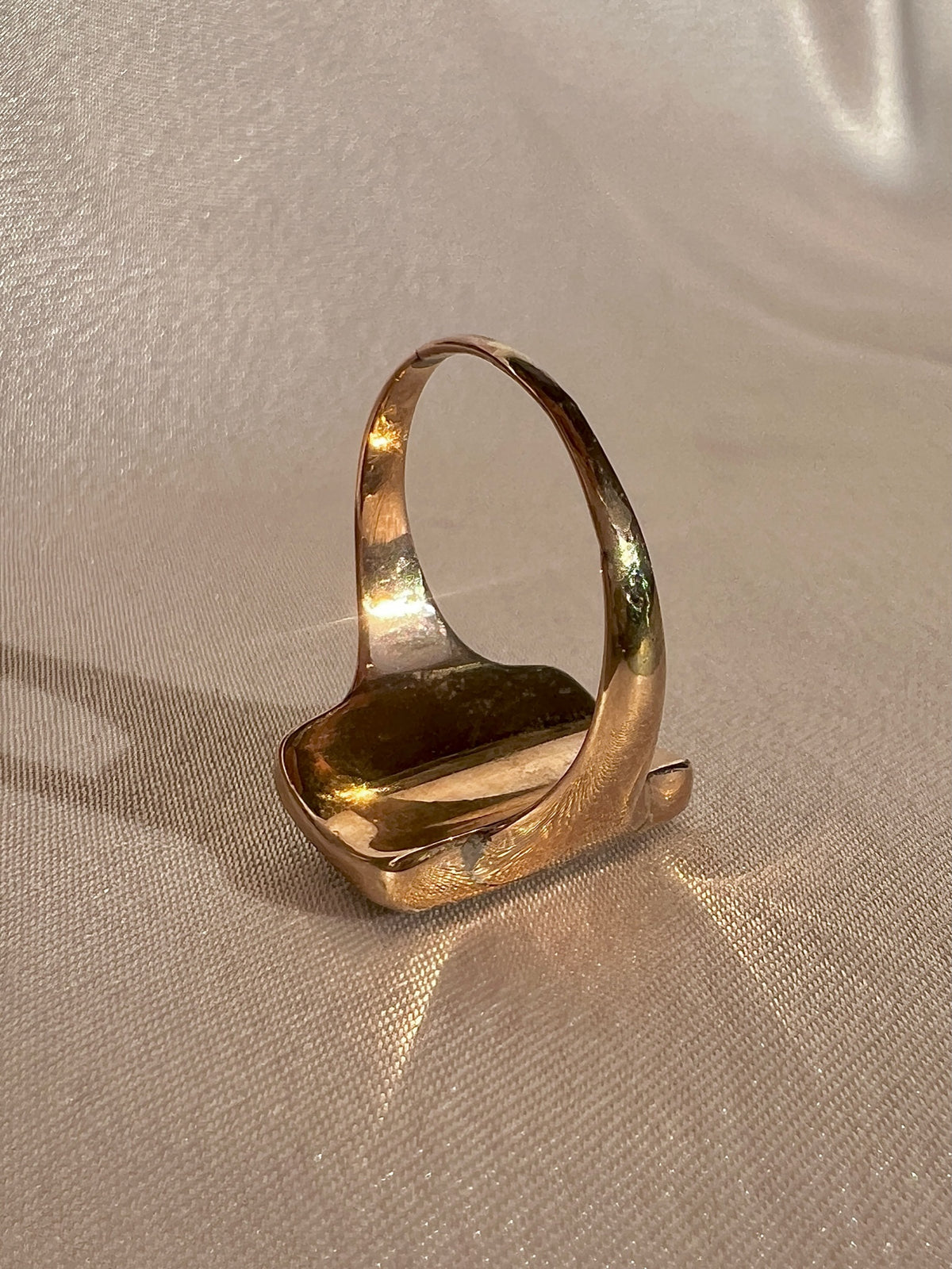 Antique Moss Agate Signet Ring