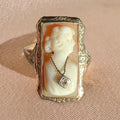 Antique Diamond Cameo Locket Ring