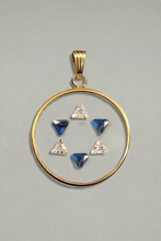Load image into Gallery viewer, Judaica Midnight Floating Star of David Pendant
