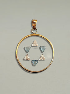 Vintage Judaica Floating Crystal Star of David