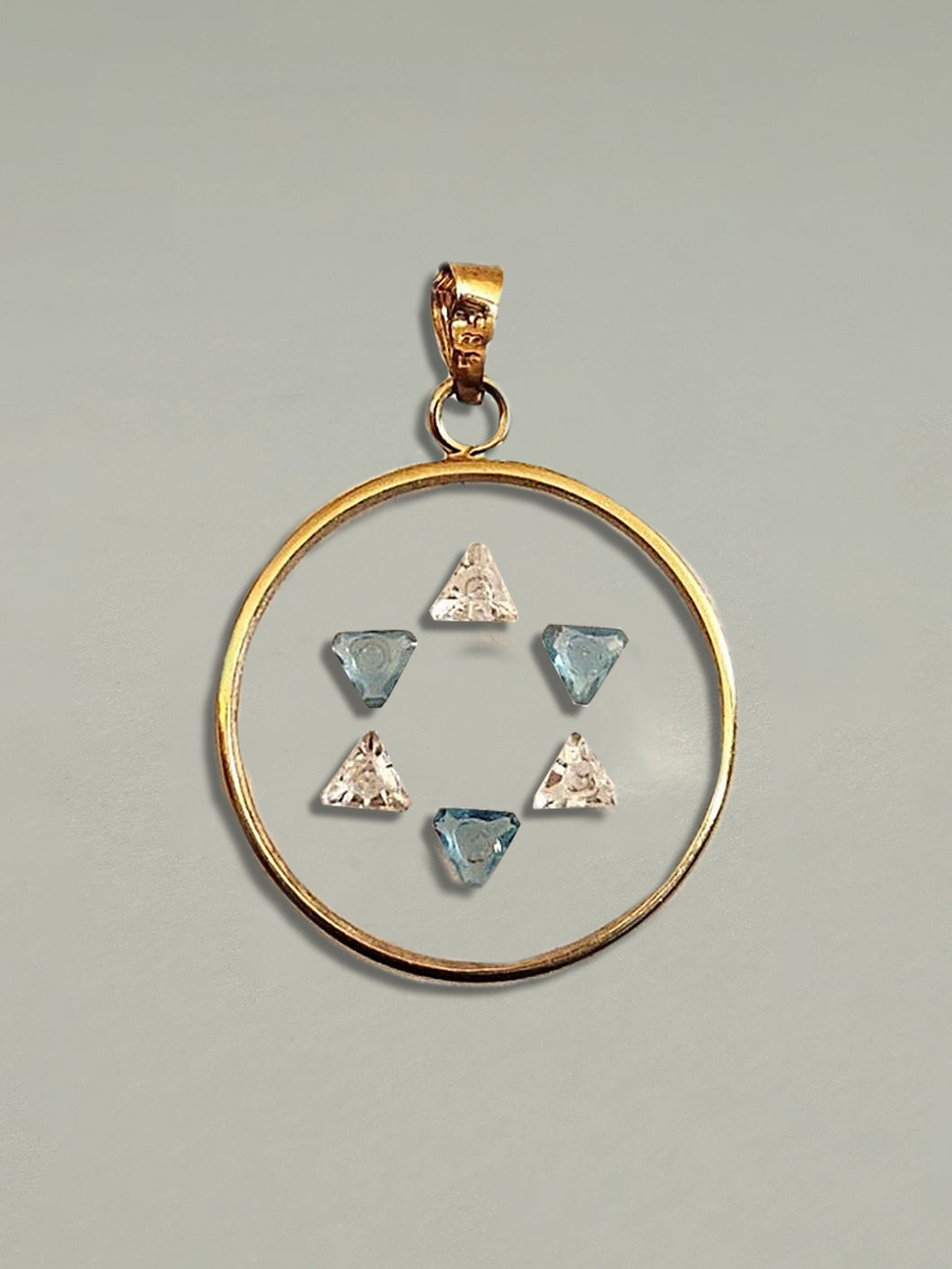Vintage Judaica Floating Crystal Star of David